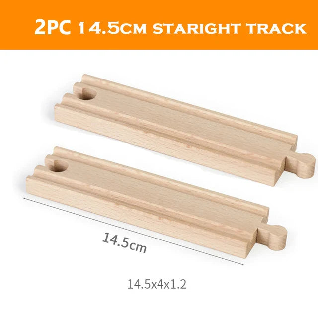 1-Piece Wooden Train Track Accessory – Compatible Railway Piece for Kids Wooden Train Sets, Educational Toy