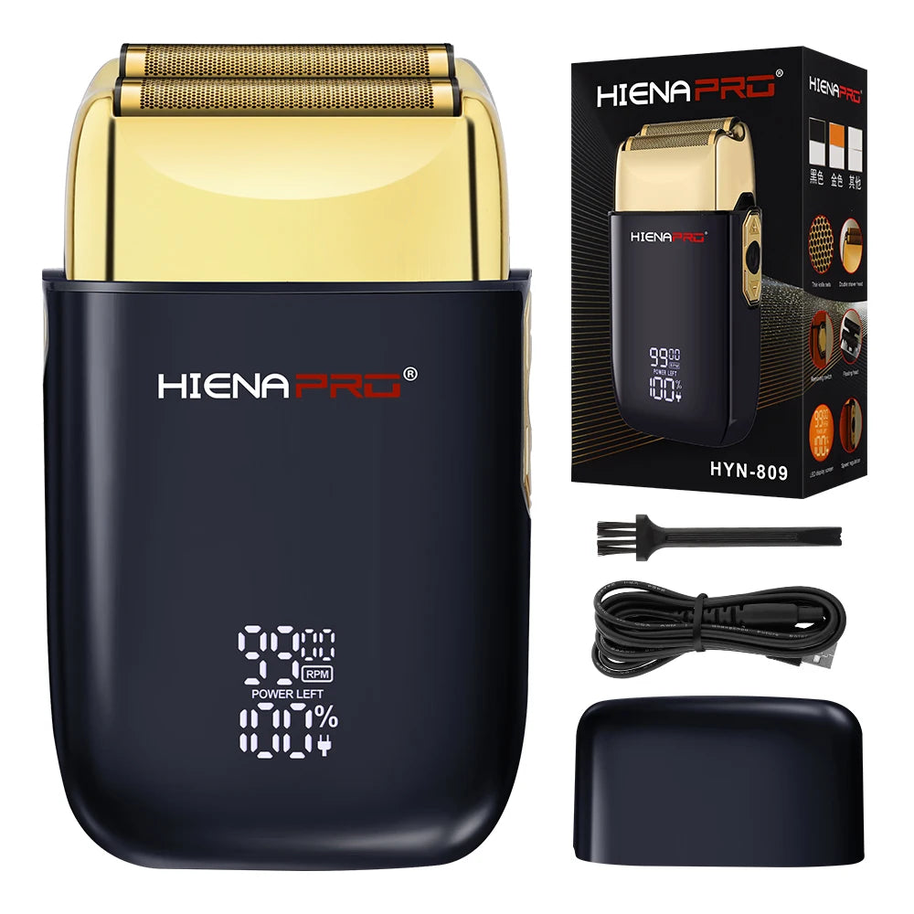 Men's Rechargeable Electric Shaver & Hair Clipper – Metal Housing, USB Fast Charge, Hypoallergenic Foil