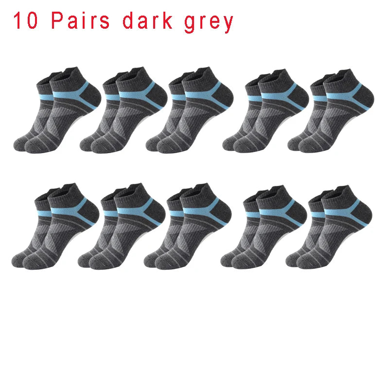 5-Pack Men’s Breathable Cotton Ankle Socks – Summer Casual Running Sports Socks, Sizes 38–45