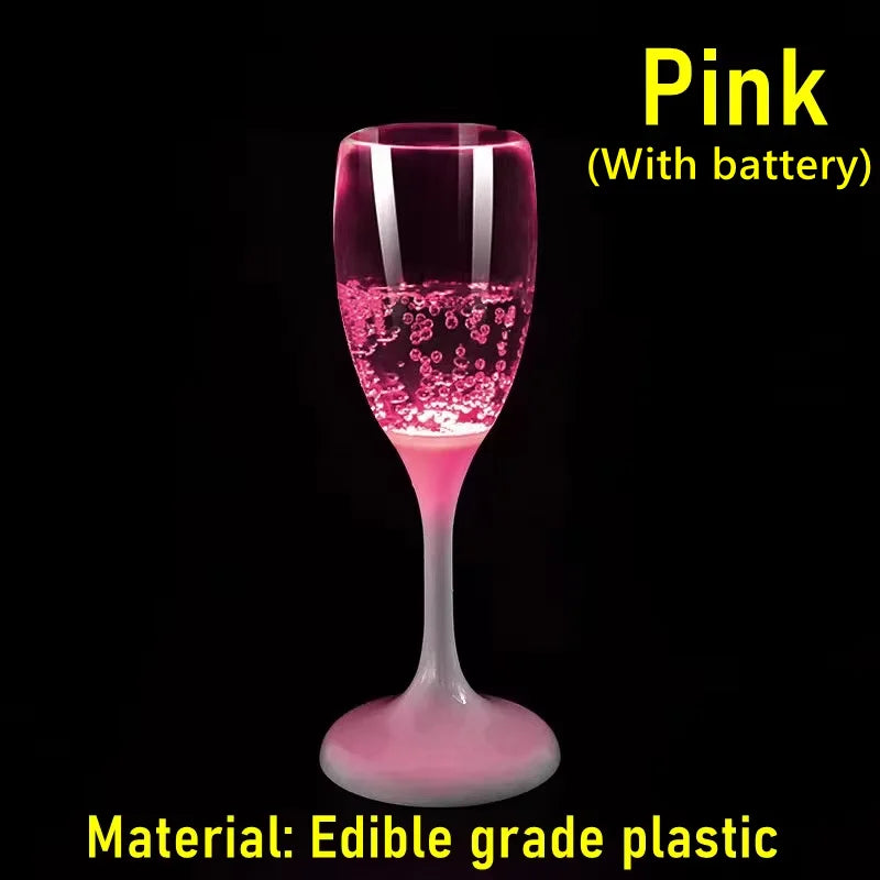 6-Color LED Light-Up Drink Cups - Flashing Wine & Beer Glasses for Parties, Weddings & Christmas