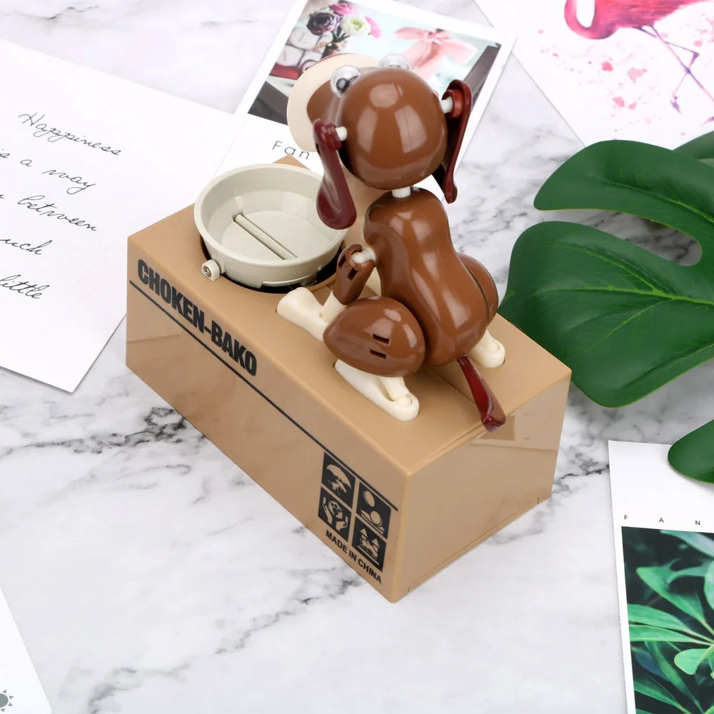 Electric Cartoon Dog Coin Bank – Battery-Operated Eating Money Piggy Bank for Kids Birthday Gift