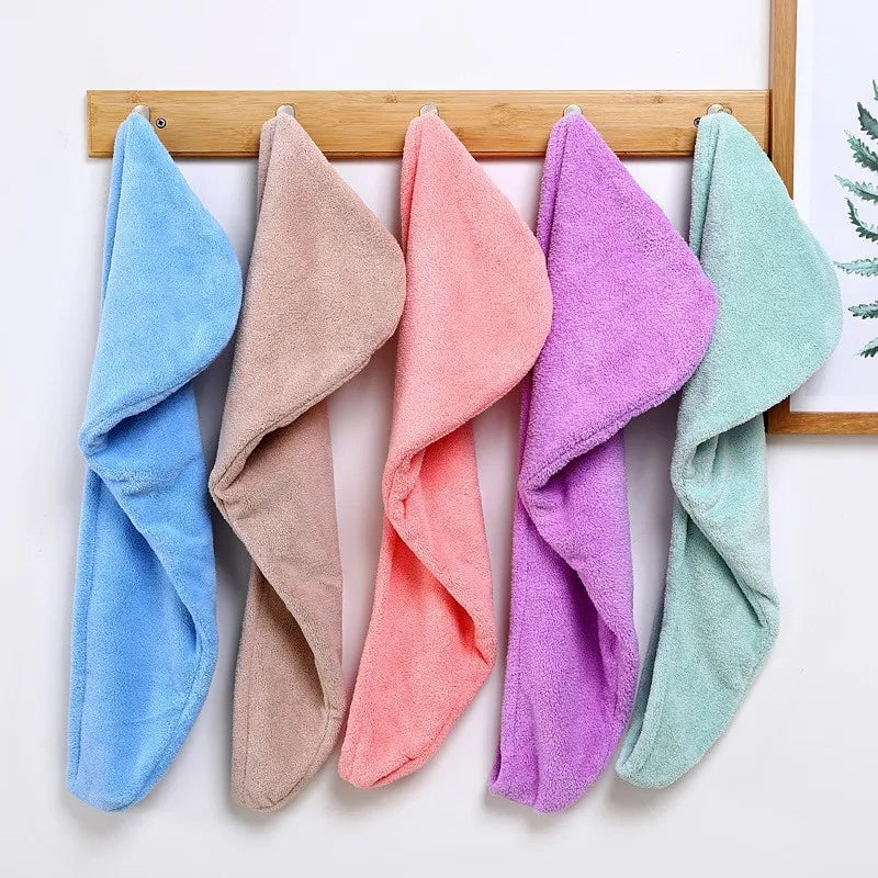 Microfiber Hair Towel Wrap - Fast-Drying High Absorbency Turban for Women, Shower & Daily Use