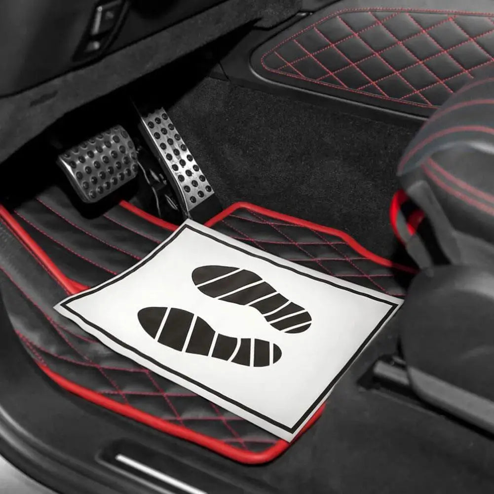 Disposable Car Floor Mats — 25/50/100 Pack Waterproof Anti-Slip Paper, Universal 50 x 38 cm (19.7 x 14.9 in)