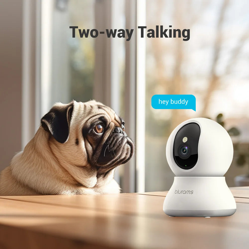 2K 360° Pet Camera for Home – Indoor Wi‑Fi PTZ Dog Camera with 2-Way Audio, Motion & Pet Detection, Night Vision