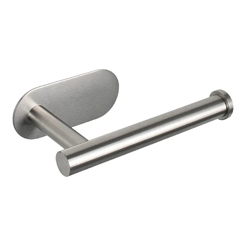 No-Drill SUS304 Stainless Steel Toilet Paper Holder – Self-Adhesive Wall-Mount Tissue Roll Dispenser for Bathroom & Kitchen