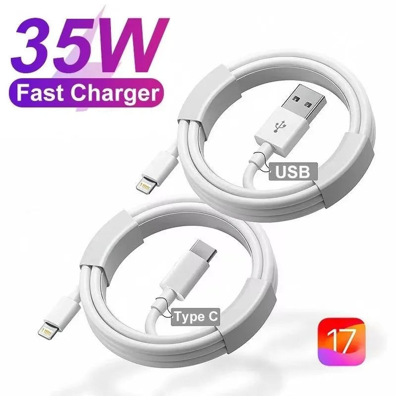 35W PD USB-C Fast Charger with USB-C Cable - Quick Charge Adapter for iPhone and USB-C Devices