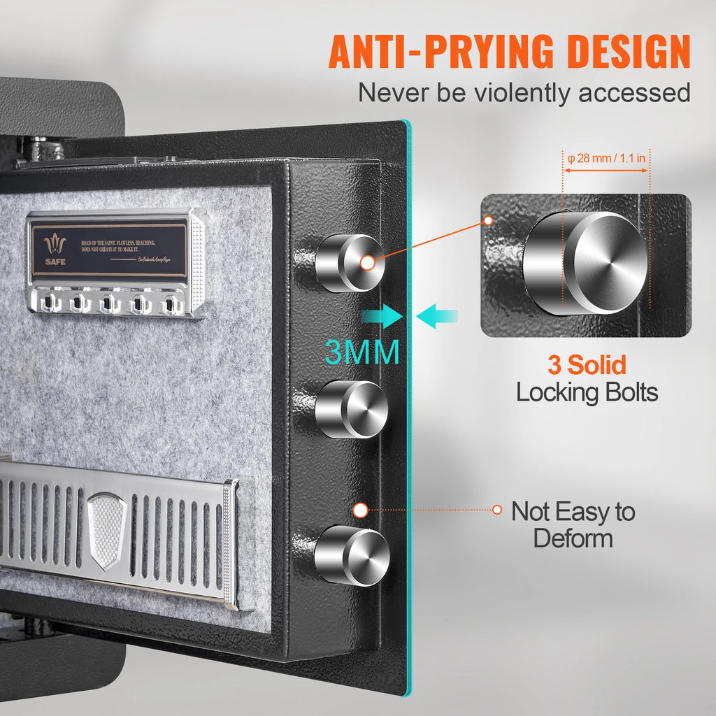 Electronic Digital Home Safe 1.2 cu ft (34 L) - Keypad Lock with Override Keys for Jewelry, Cash & Documents