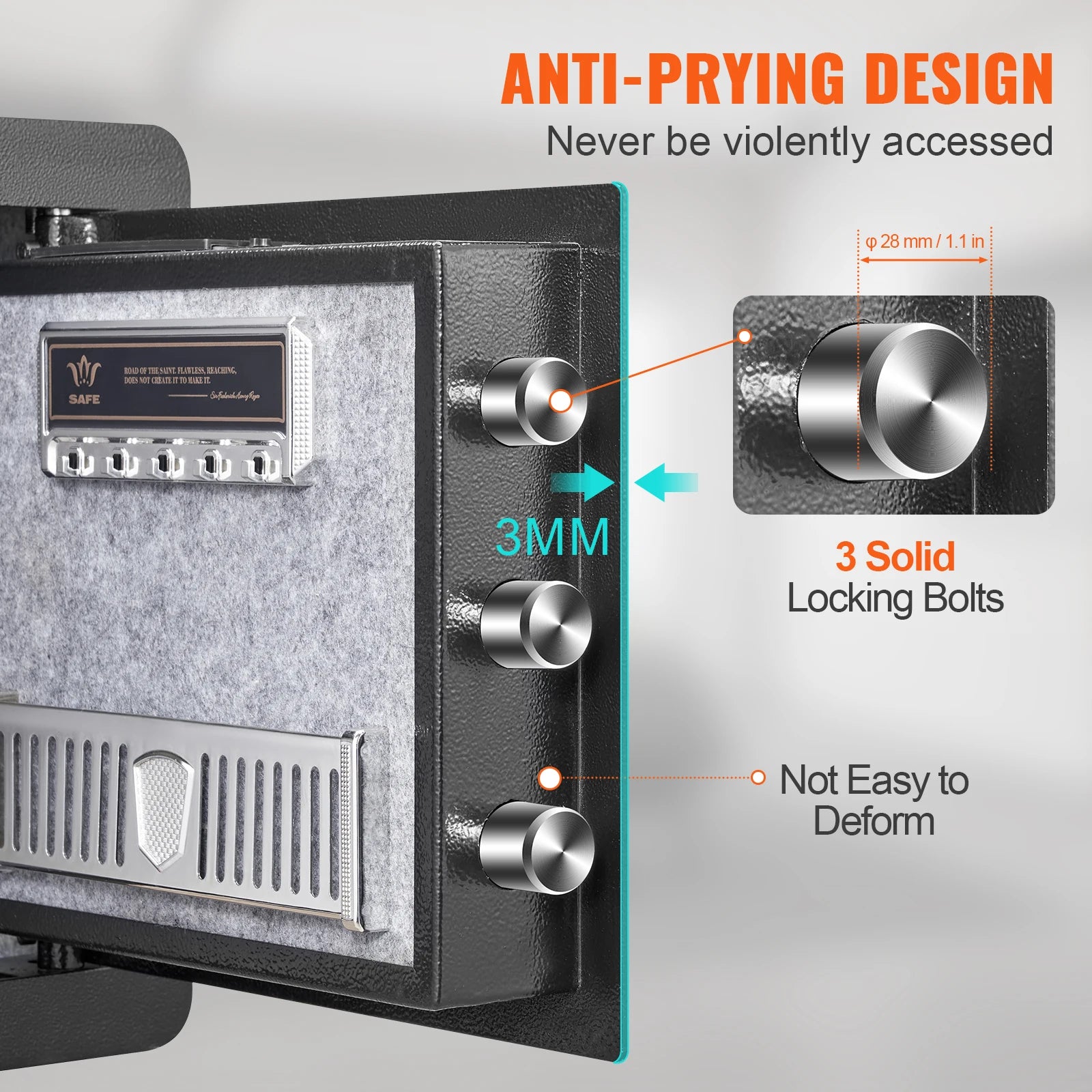 Electronic Digital Home Safe 1.2 cu ft (34 L) - Keypad Lock with Override Keys for Jewelry, Cash & Documents