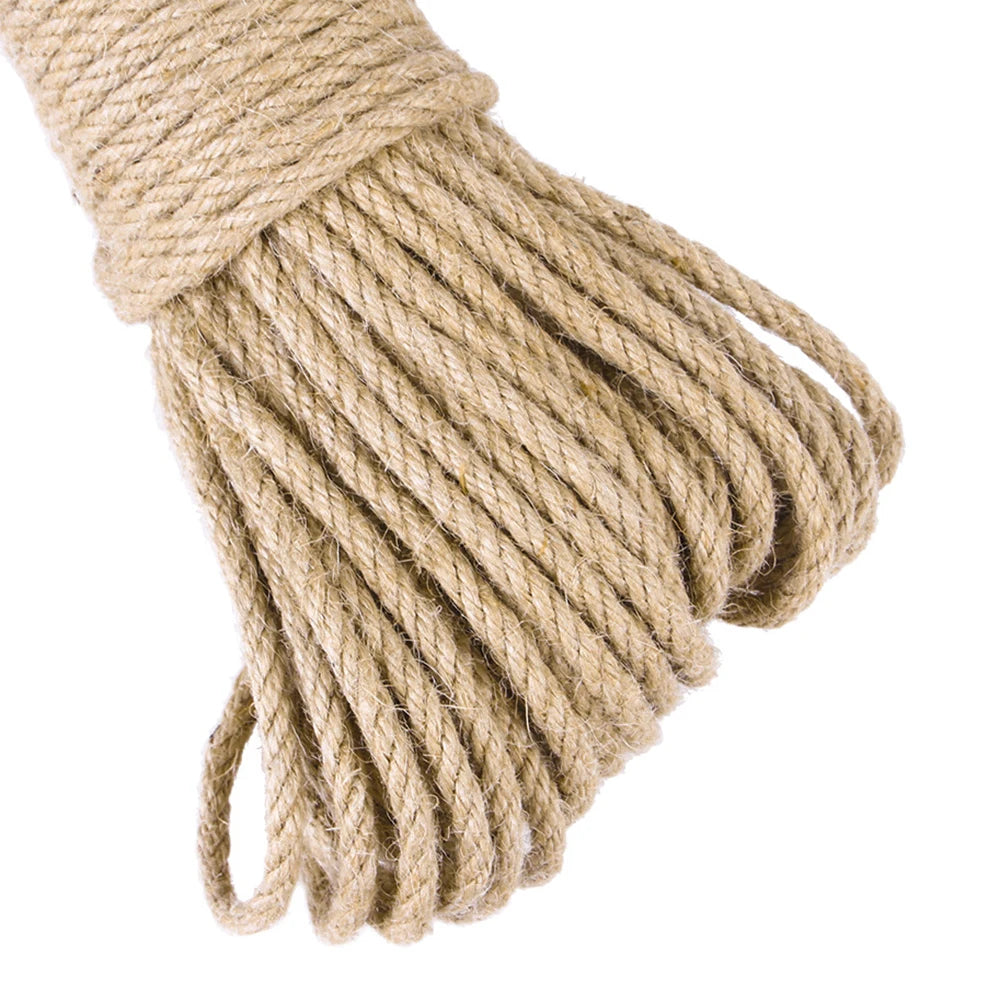 Natural Jute/Sisal Cat Scratching Rope 6 mm x 1000 cm (0.23 in x 393.7 in) – DIY Cat Scratcher Wrap, Furniture Protector & Toy Material