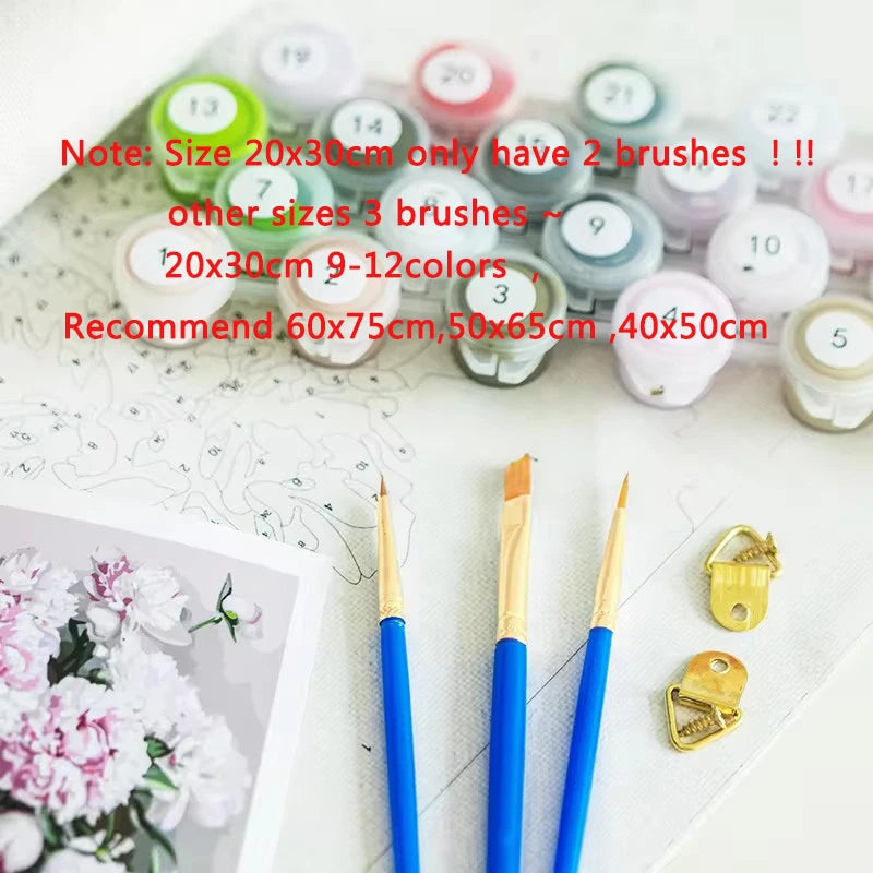 Floral Paint-by-Numbers Kit for Adults - 40 x 50 cm (15.7 x 19.7 in) Canvas DIY Wall Art Gift