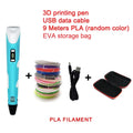 USB Rechargeable 3D Printing Pen with 9M PLA Filament (1.75mm) — Adjustable Speed, 180–220°C Heat, DIY 3D Pen for Kids & Adults