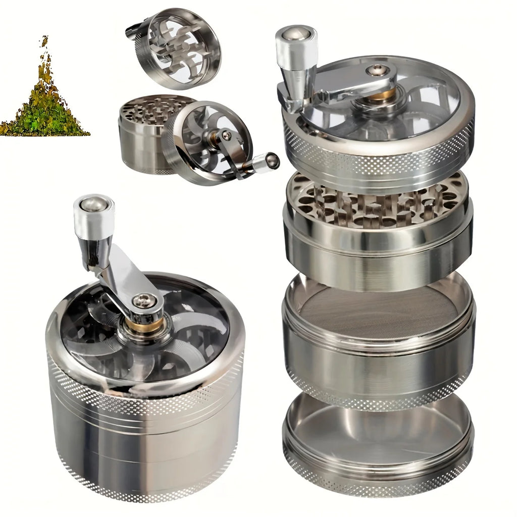 Manual Stainless Steel Nut & Hard Spice Grinder - Handheld Nutmeg, Ginger, Rock Salt & Peppercorn Crusher