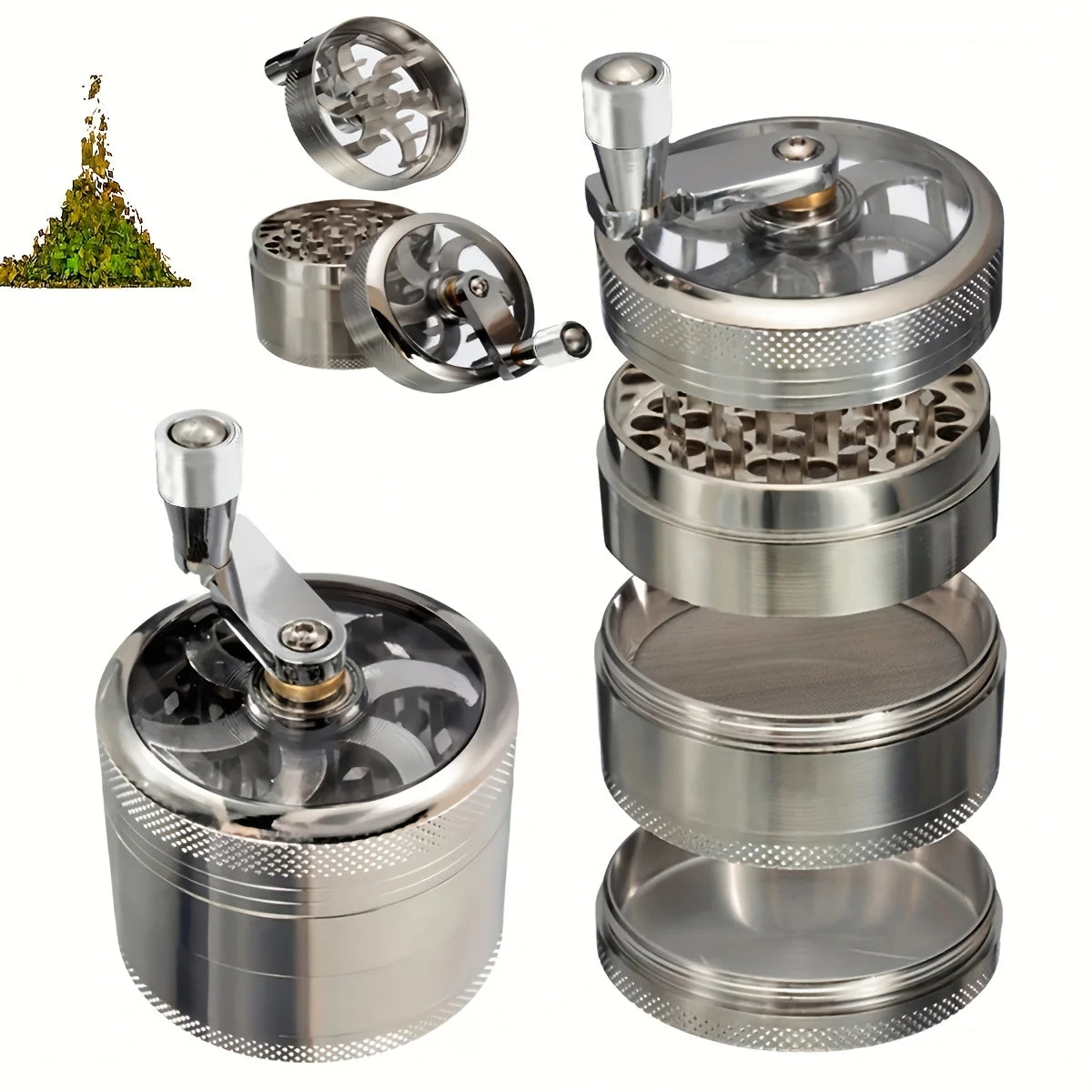 Manual Stainless Steel Nut & Hard Spice Grinder - Handheld Nutmeg, Ginger, Rock Salt & Peppercorn Crusher