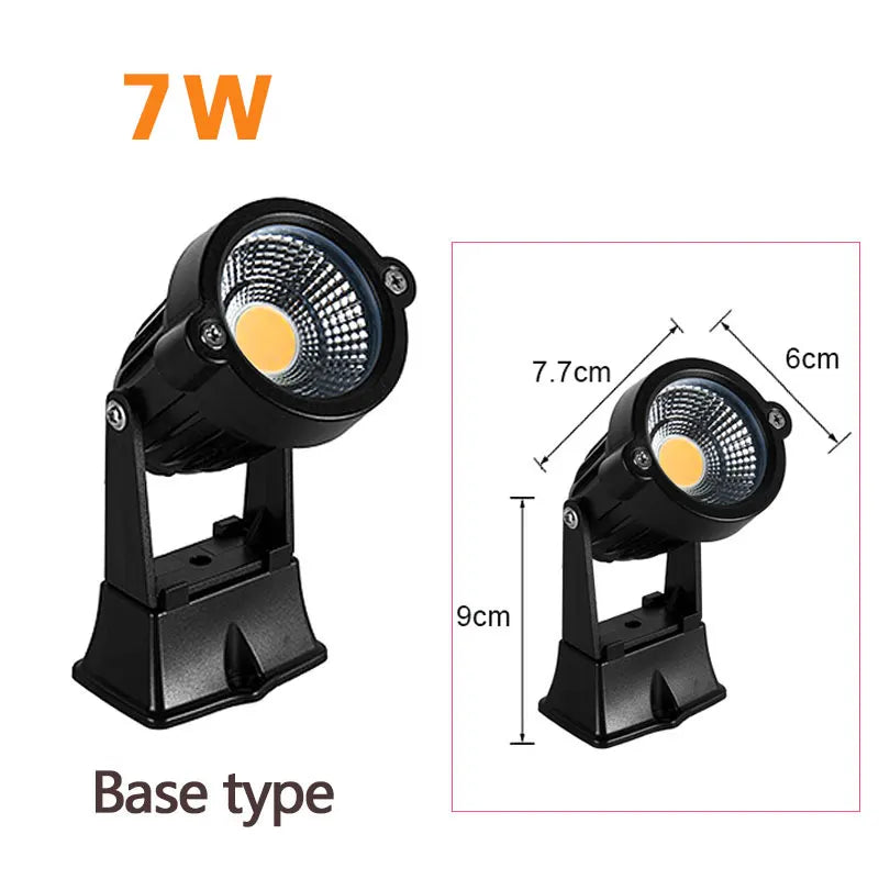 LED COB Spike Garden Path Light - 5W–20W Waterproof Outdoor Lawn Spotlight, AC85–265V / DC12–24V