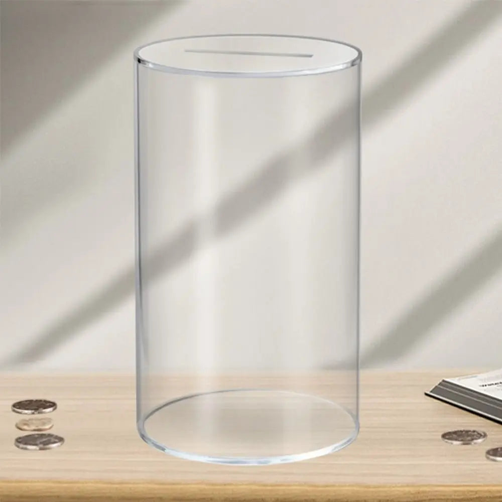Acrylic Clear Coin Bank – Money Saving Box & Change Jar for Kids & Adults, 3 Sizes (2.76–5.91 in / 7–15 cm)
