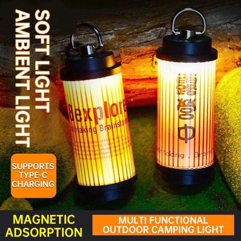 Mini Rechargeable LED Camping Lantern – 3-Mode Portable Outdoor Tent Light with Magnetic Base & USB-C