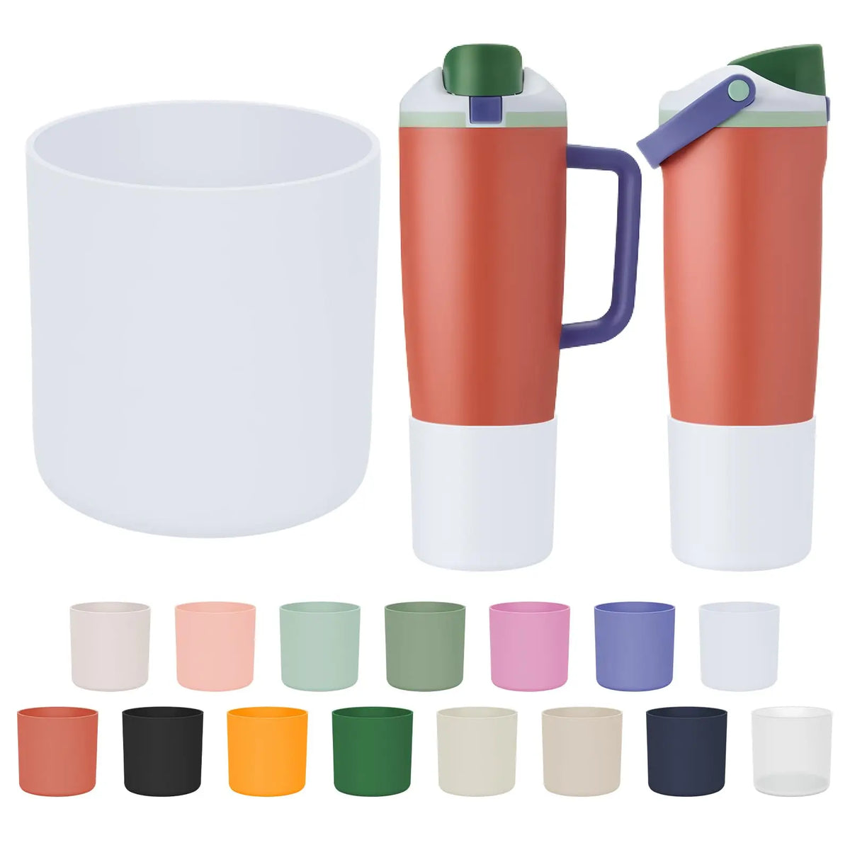 Silicone Protective Boot Sleeve for 30 oz (887 ml) & 40 oz (1.18 L) Tumbler Bottles, Anti-Slip Full-Bottom Cover