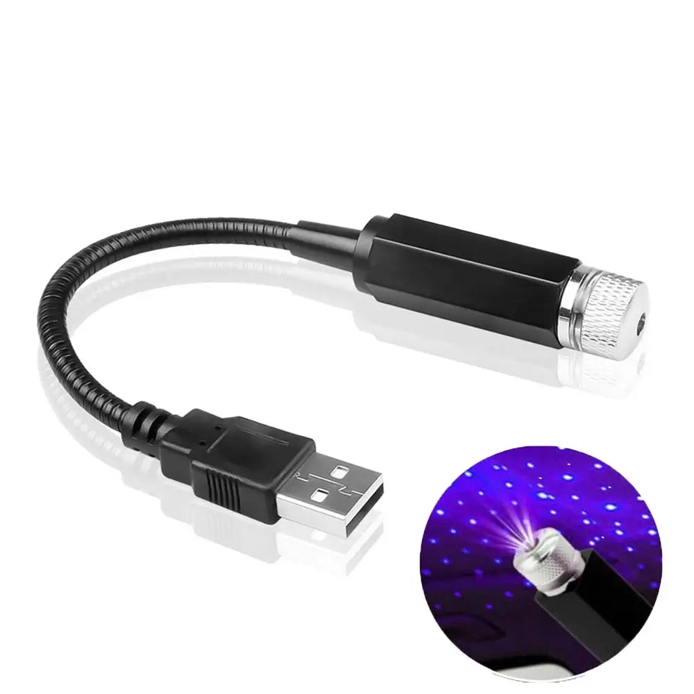 LED Starry Sky Galaxy Projector Light 5V USB – Car Roof & Room Ceiling Atmosphere Lamp