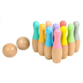 Wooden Kids Bowling Set - Indoor & Outdoor Toddler Bowling Game, 10 Pins & 2 Balls