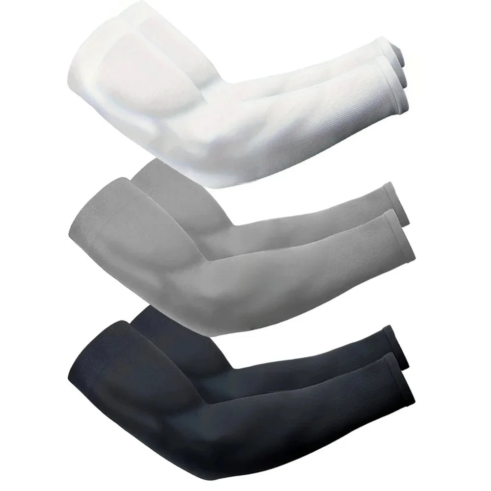 3-Pack UPF 50+ Ice Silk Arm Sleeves, Breathable UV Sun Protection for Driving, Cycling, Sports & Hiking