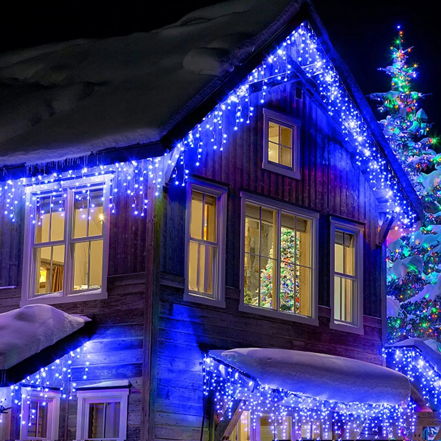 LED Icicle String Lights 4m (13ft) Outdoor Street Garland – 8 Modes Christmas & Holiday Lights