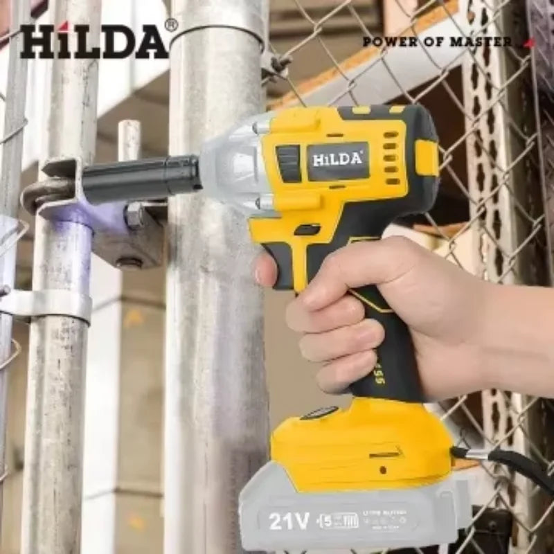 Cordless Brushless 1/2-Inch (12.7mm) Electric Impact Wrench — 21V Compatible, 520 N·m Torque, High-Speed Power Tool for Home DIY