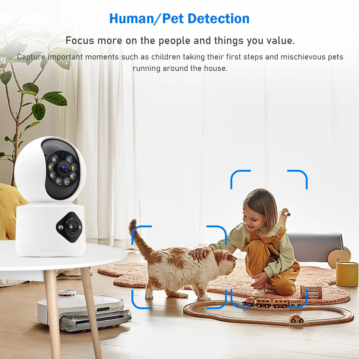 4MP WiFi 360° Dual-Lens Mini Security Camera - Indoor Baby Monitor Webcam