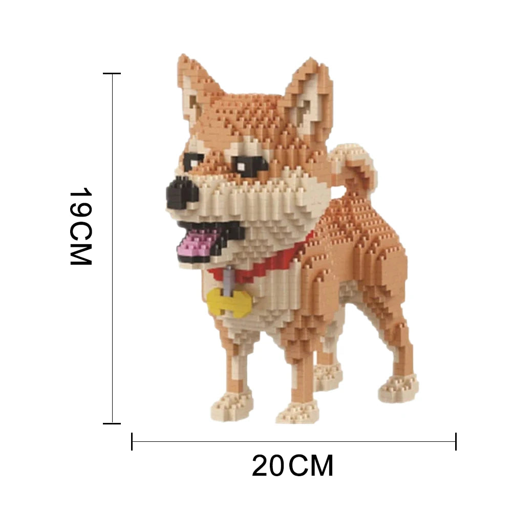 Corgi Micro Mini Building Blocks Kit — DIY Cute Corgi Dog Brick Model, ABS Display Gift