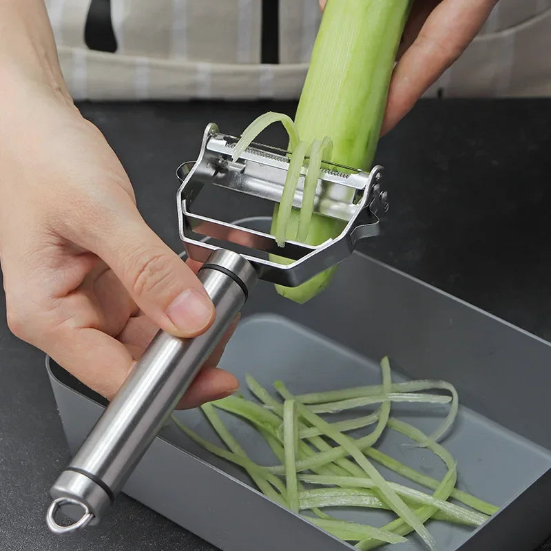 Multifunctional Stainless Steel Vegetable Peeler & Julienne Slicer for Potatoes, Carrots & Cucumbers