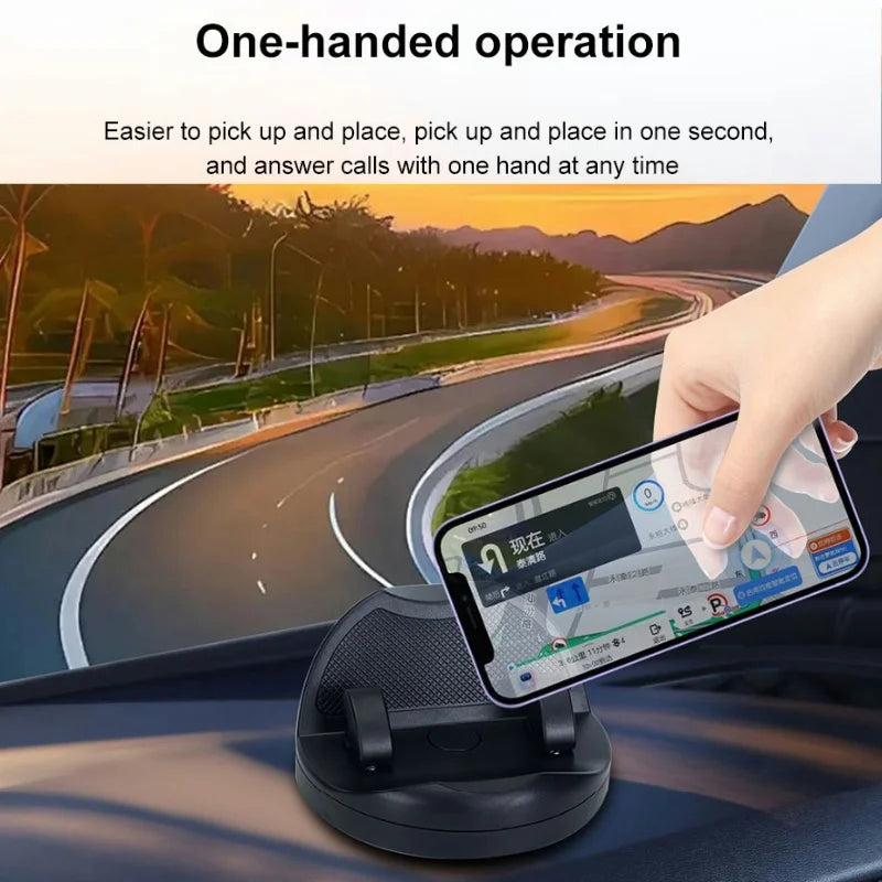 360-Degree Rotating Car Phone Holder Dashboard & Head-Up Mount with Luminous Parking Number Plate - Universal Auto Phone Stand