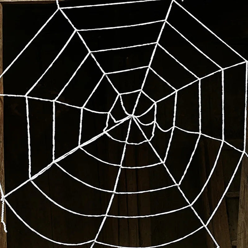 Giant Round Spider Web (150–250 cm / 59–98 in) with Large Hairy Fake Spider – Halloween Yard & Door Scare Prop