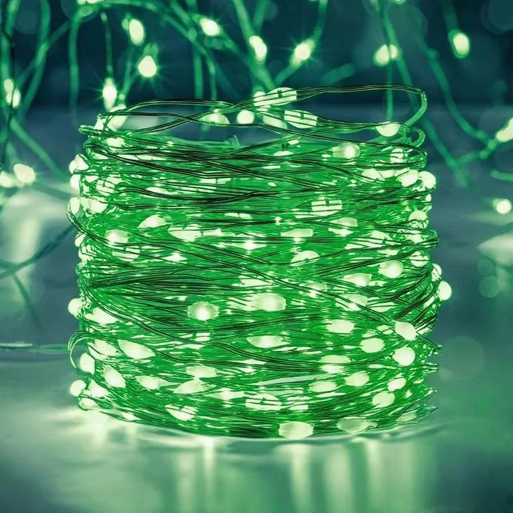 Battery Powered Copper Wire LED String Lights — 10/20/30/50/100 LED Options for Holiday, Wedding, Camping & Christmas Decor