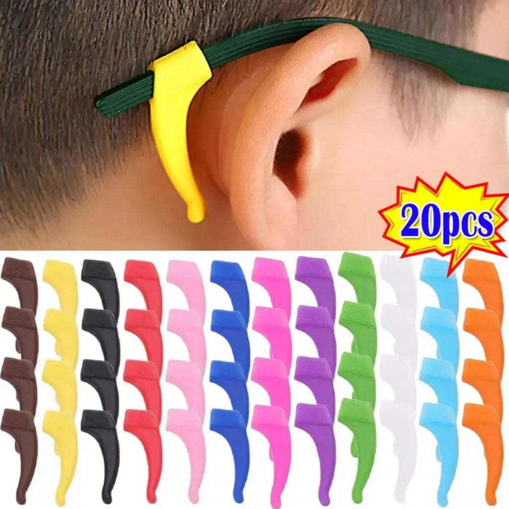 100-Pack Silicone Anti-Slip Eyeglass Ear Hooks Temple Tips – 33 x 10 mm (1.3 x 0.39 in)