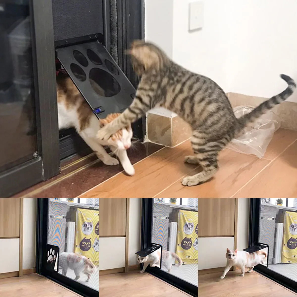 Magnetic Lockable Pet Screen Door for Cats & Small/Medium Dogs — Window/Gate Mount, L 24×29 cm (9.4×11.4 in) & XL 37×42 cm (14.6×16.5 in), Easy Install