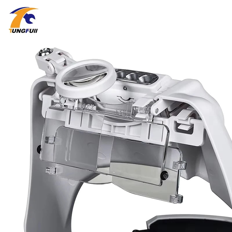LED Headband Magnifier 1.5x/2x/2.5x/3x/3.5x/8x Hands-Free Magnifying Glasses for Jewelry, Watch & Electronic Repair
