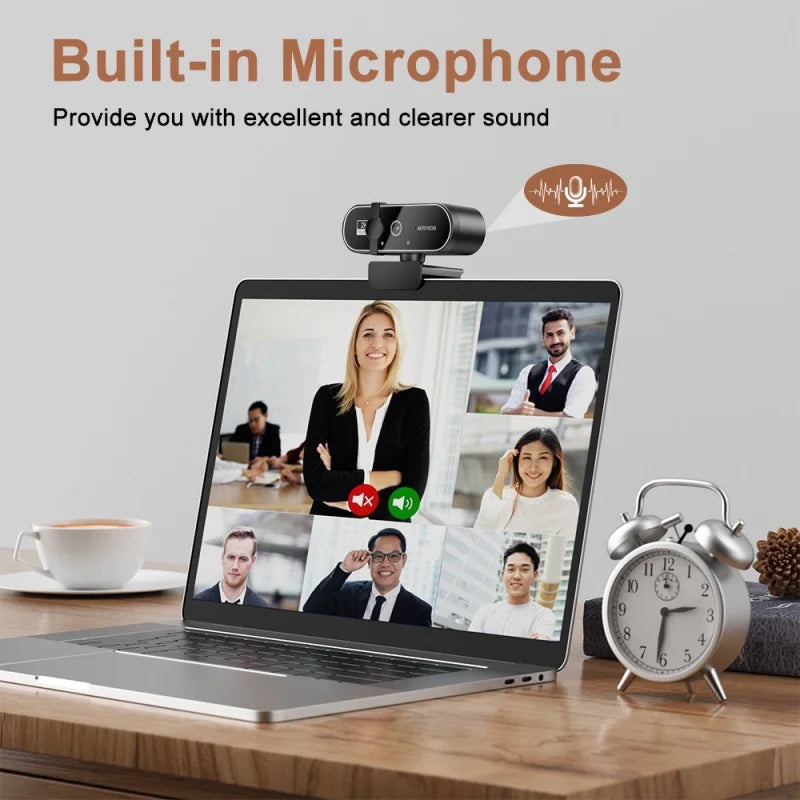 4K USB Webcam with Autofocus & Built-in Microphone — 3840x2160 (4K) & 1080P Streaming Camera for PC/Laptop