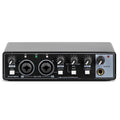 USB Audio Interface 48V Phantom Power 24-bit/192kHz — 2-in/2-out Portable Sound Card with Loopback & Zero-Latency Monitoring for Guitar and Vocal Recording