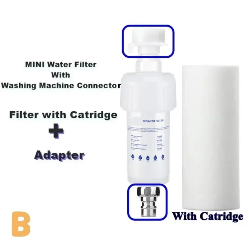 5-Inch (12.7 cm) Pre-Filter Water Filter Cartridge with Adapter - PP Cotton Sediment Filter for Faucet, Washing Machine, Shower, Toilet, Water Heater