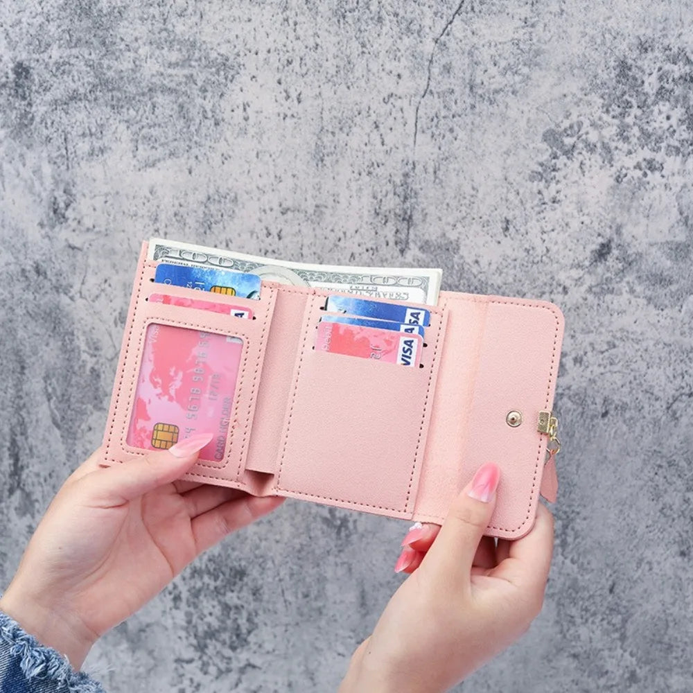 Compact Tri-Fold Women's Wallet - Small Coin Purse & Card Holder 11 x 8.5 x 2 cm (4.3 x 3.3 x 0.8 in)