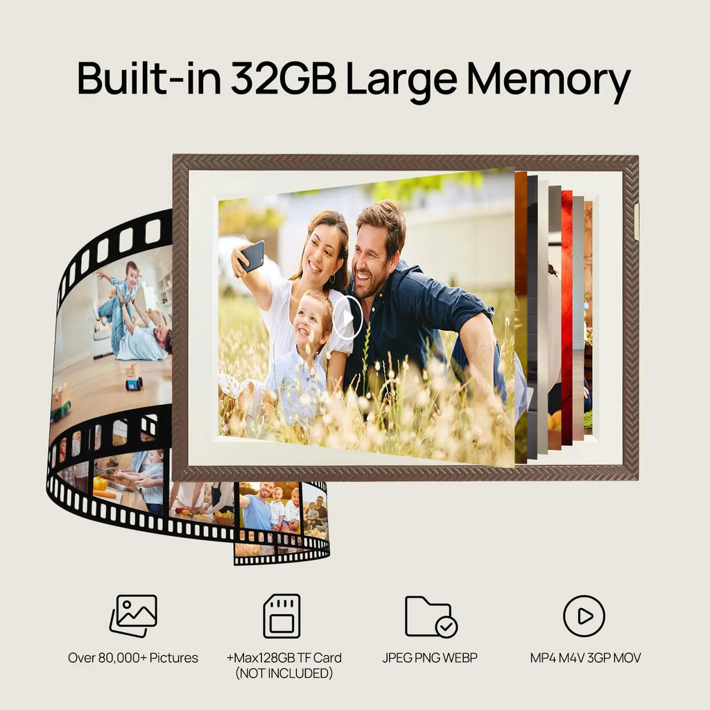 10.1-Inch (25.7 cm) WiFi Smart Digital Photo Frame 32GB 1280x800 IPS Touchscreen