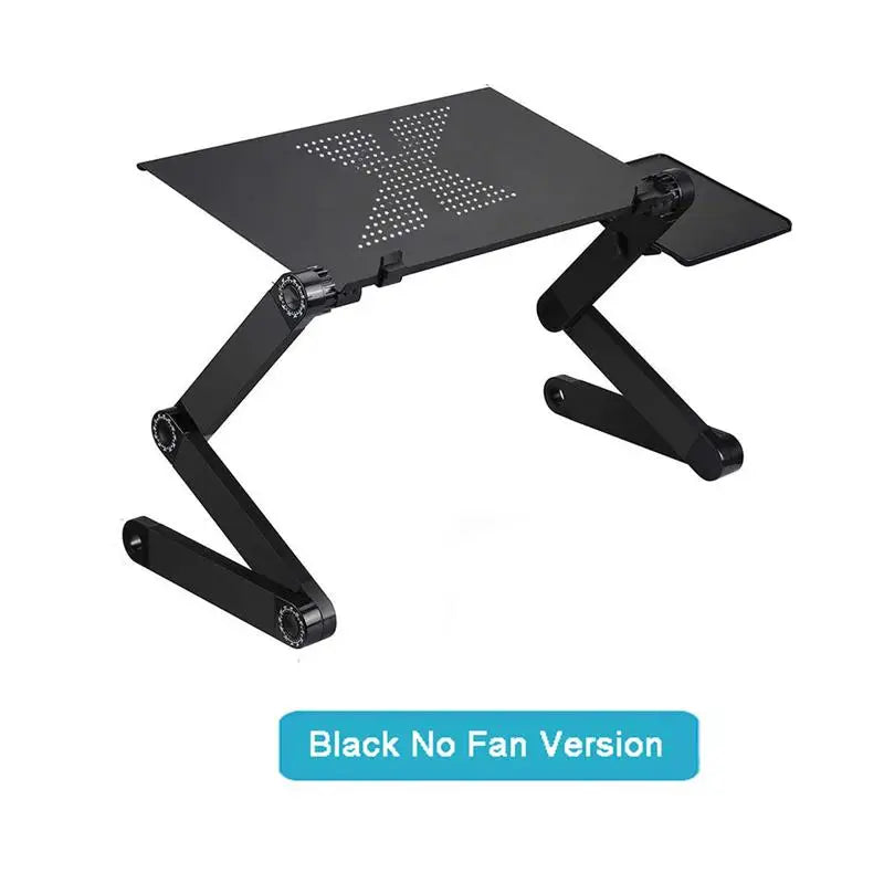 Adjustable Aluminum Laptop Desk with Mouse Pad – Portable Ergonomic Bed & Sofa Lapdesk, Fits 13–17 in (33–43 cm) Laptops