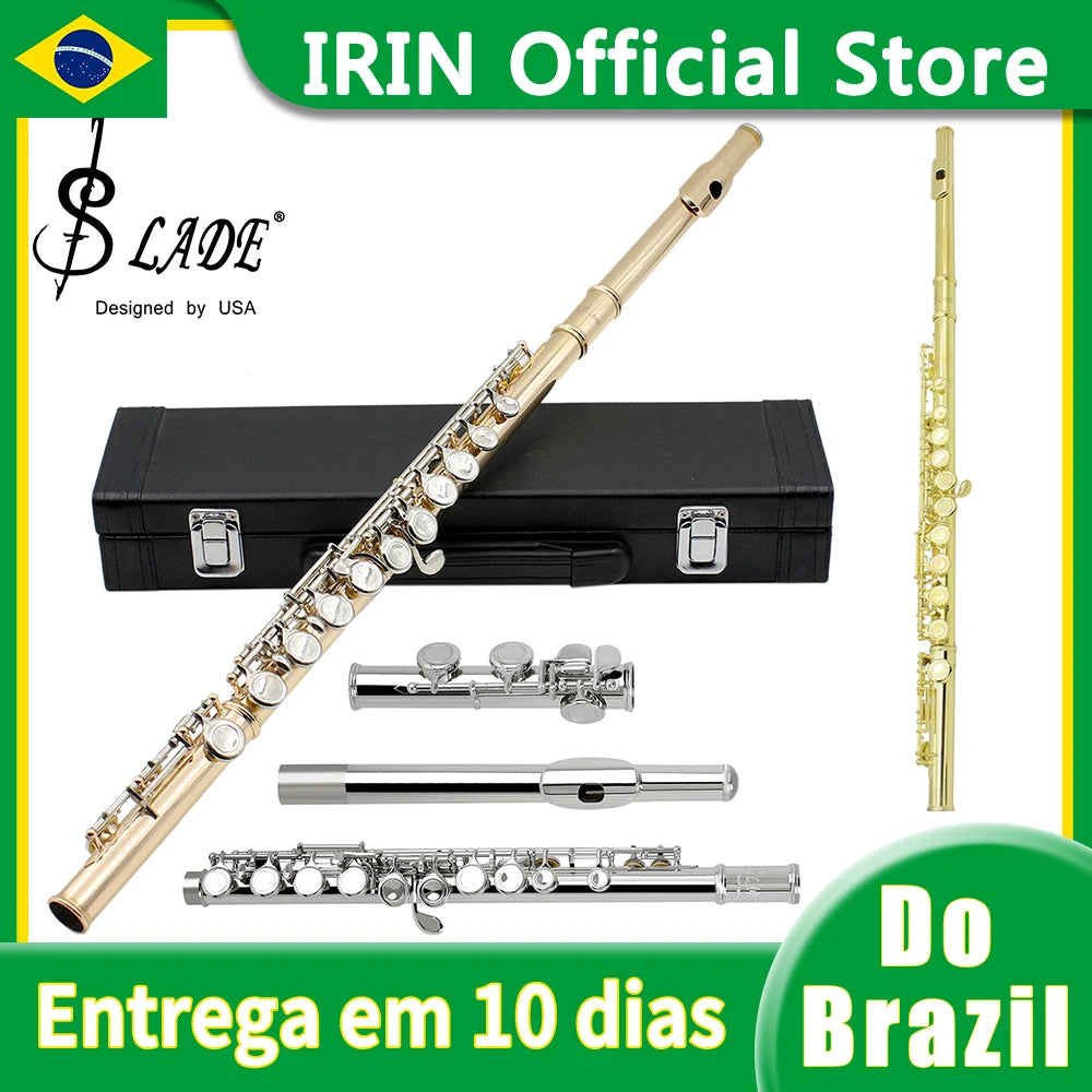 16-Key Closed-Hole C Flute with E Key - Silver-Plated Cupronickel Transverse Concert Flute
