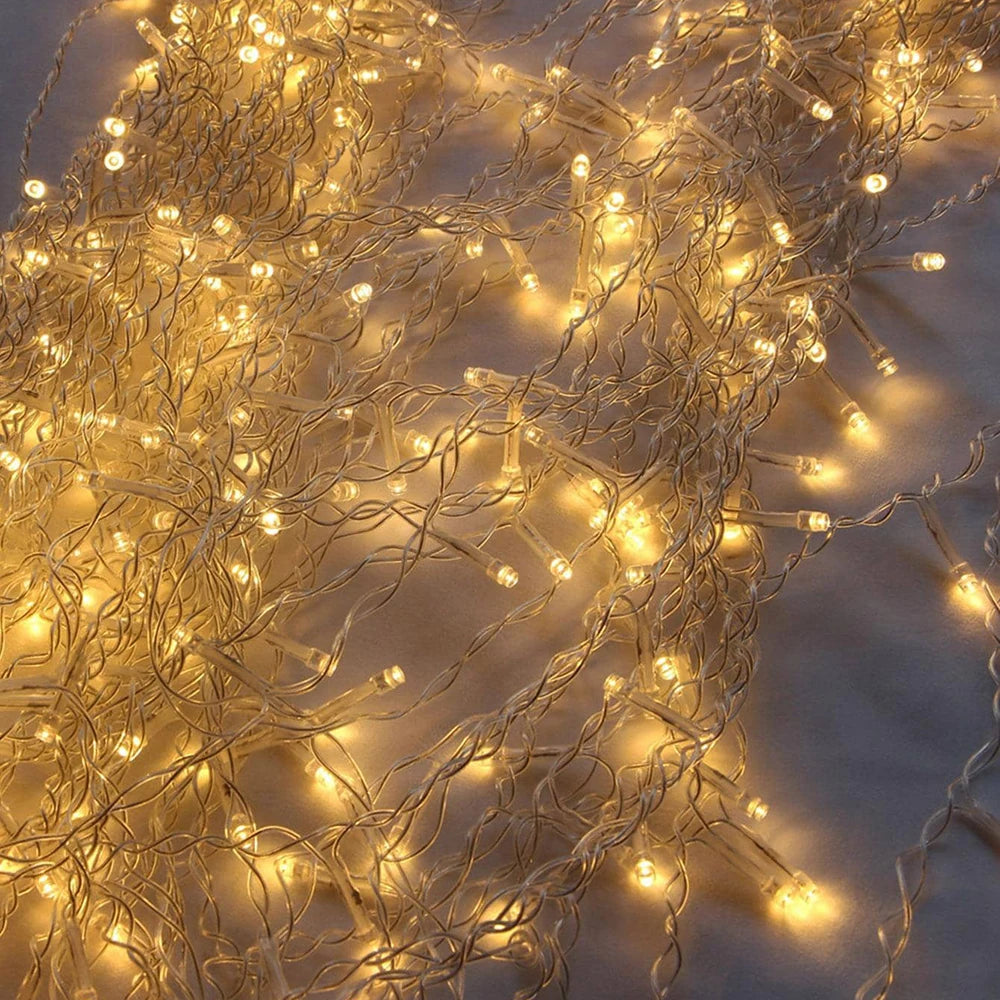 LED Icicle Curtain Fairy Lights - 4m/6m/12m (13ft/20ft/39ft) Waterproof String Lights for Christmas, Wedding & Party Indoor Outdoor