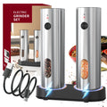 2-Pack USB Rechargeable Electric Salt & Pepper Grinder Set, Adjustable Coarseness, LED Light, Type-C Charging