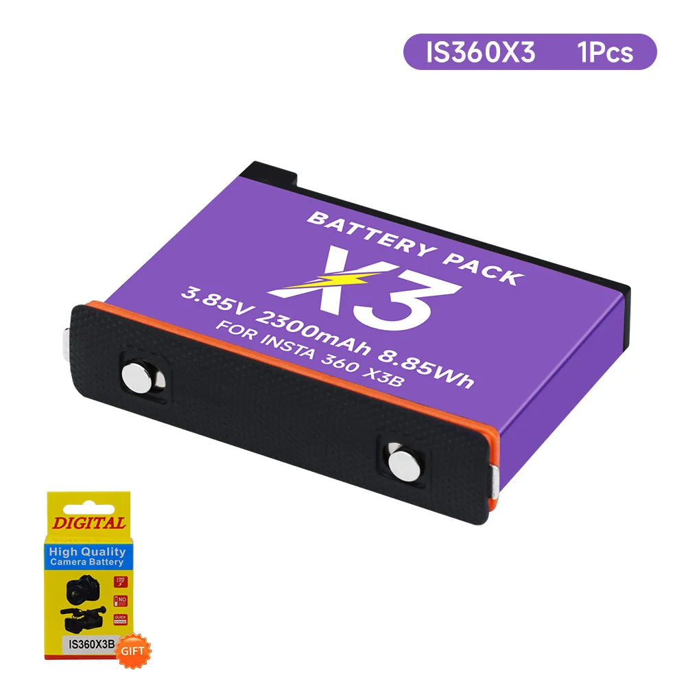 2300mAh 3.85V Rechargeable Li‑ion Camera Battery + 2‑Slot LED Fast Charger Kit for Action Cameras