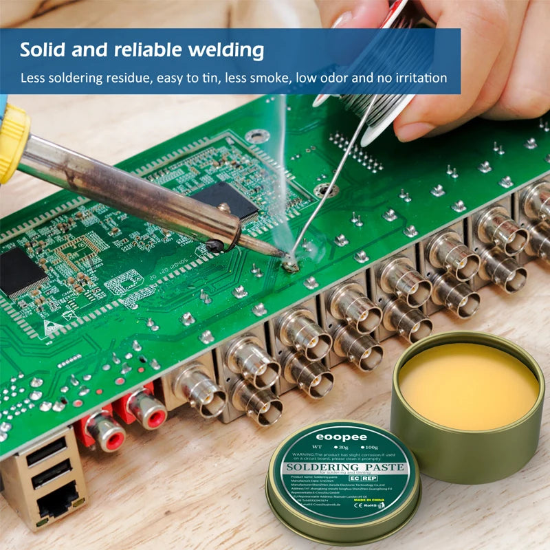 Lead-Free Rosin Solder Paste Flux 10g / 30g / 100g (0.35 / 1.06 / 3.53 oz) – PCB & Electronics Soldering Repair Paste