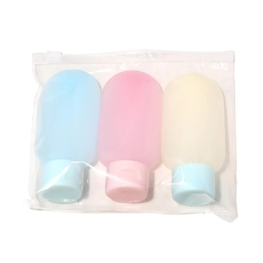 Refillable Silicone Travel Bottle Set - 30ml (1oz) & 60ml (2oz) Soft Squeeze Shampoo Lotion Containers Portable Travel Kit