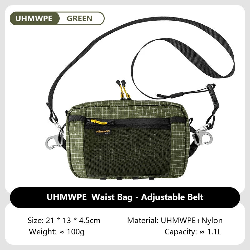 1.1L (37 fl oz) Ultralight Waterproof Waist Pack - Multi-Pocket Fanny Pack for Running Cycling Hiking