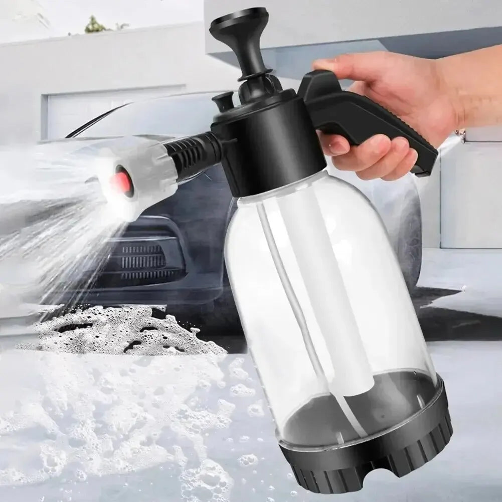2L (67.6 fl oz) Handheld Foam Sprayer Pressure Bottle — Car Wash Foam Cannon & Disinfectant Watering Sprayer