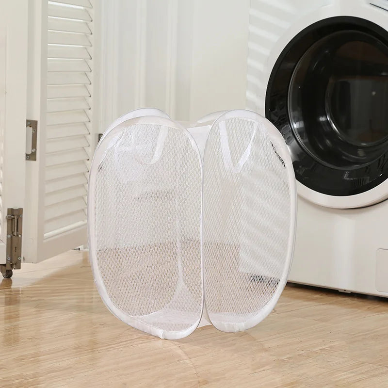 Collapsible Pop-Up Mesh Laundry Hamper – Portable Foldable Clothes Basket for Home, Dorm & Travel